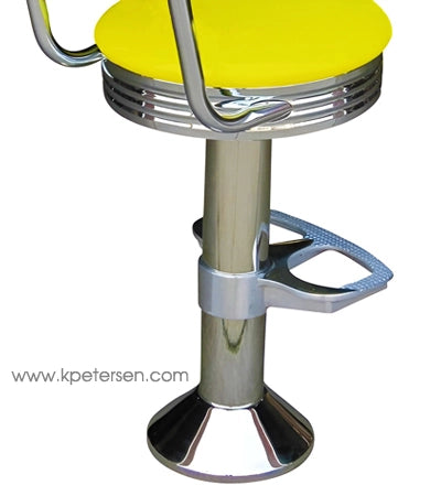Chrome Seat with Backrest Bolt Down Soda Fountain Stool