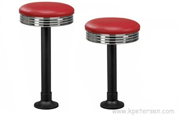 Soda Fountain Stool with Chromed Steel Seat and Column