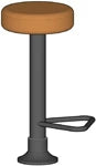 Upholstered Seat Bolt Down Soda Fountain Stool
