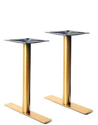 4" x 24" Gold Tone Stainless Steel "T End" Table Bases