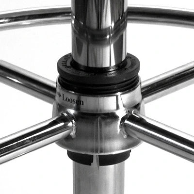 Slip Together Table Bases Chrome Columns, Polished Aluminum Bottoms