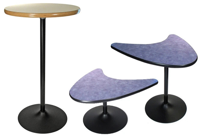 Brushed and Polished Chrome Slip Together Trumpet Table Bases