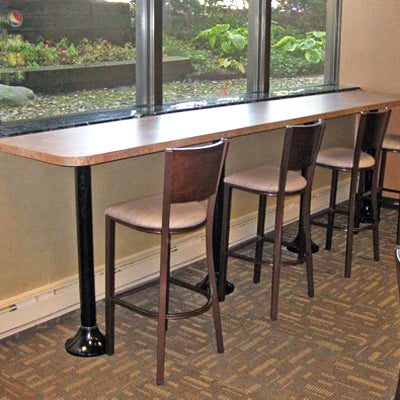 Steel Frame Wood Back Bar Stool