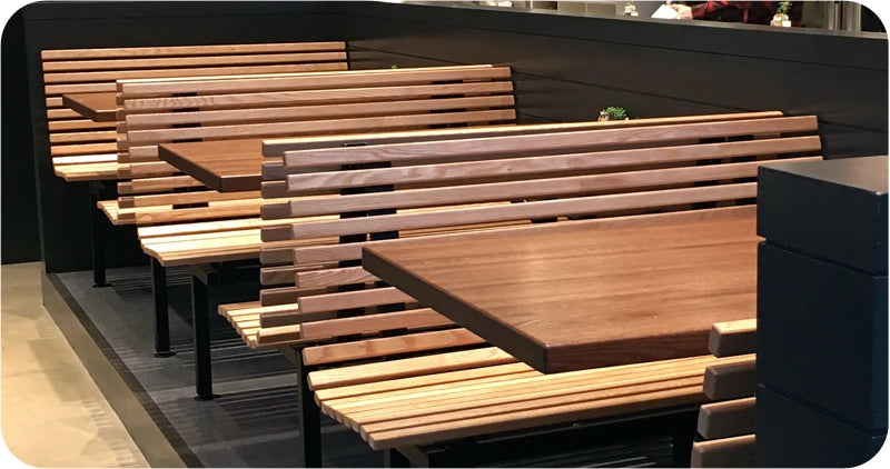 Wood Restaurant Tables - Oak Plank