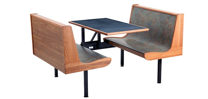 Metro Curved Plastic Laminate And Wood Seat Booth