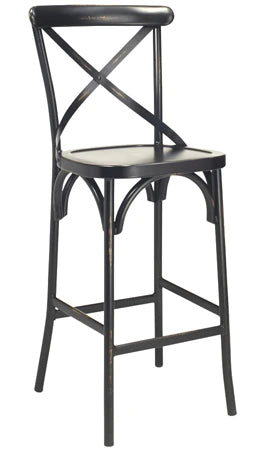 Bentwood X Back Style Farmhouse Aluminum Outdoor Bar Stool