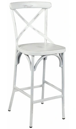 Bentwood X Back Style Farmhouse Aluminum Outdoor Bar Stool