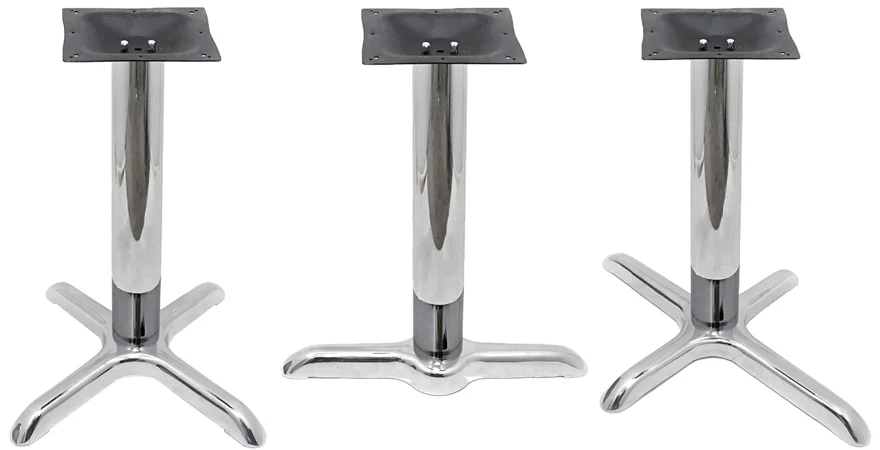 Stamped Steel Chrome Crossfoot Table Bases