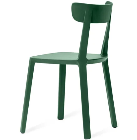 Outdoor Polypropylene Restaurant Chair Green Rear View