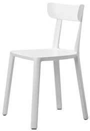 Outdoor Polypropylene Restaurant Chair White Front - Side View