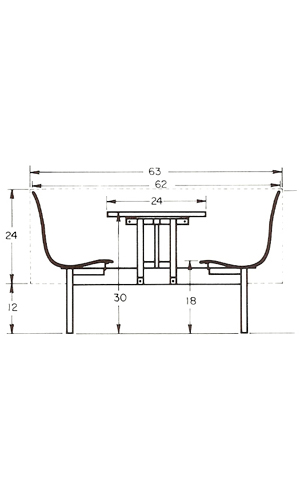 booth seating dimensions