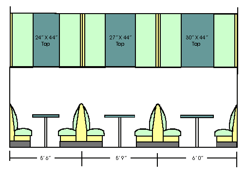 booth seating dimensions