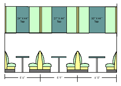 Restaurant Booth Table Dimensions