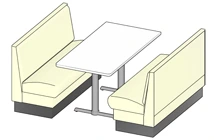 Plain Back Quick Ship Upholstered Restaurant Booths