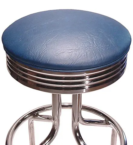 Retro Chrome Bar Stool Seat Detail