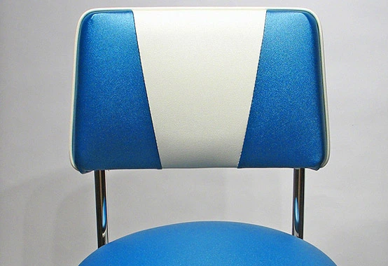 Chrome Rim Bar Stool Seat and Backrest Detail