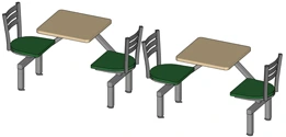 Steel Ladderbackrest Cafeteria Cluster Seating