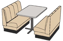 Economy Four Panel Restaurant Booths Drawing