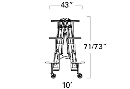 Fold And Rollaway Stool Seat Cafeteria Seating 10 Foot Configuration Elevation