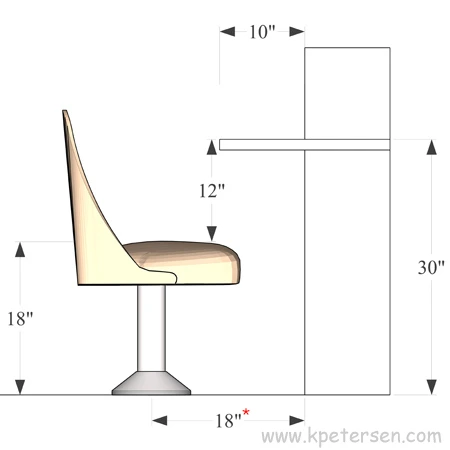 Counter Stool Seat Height 18 Inch With Back Without Footrest