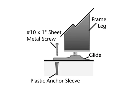 Booth Leveler Glide Diagram Detail Drawing