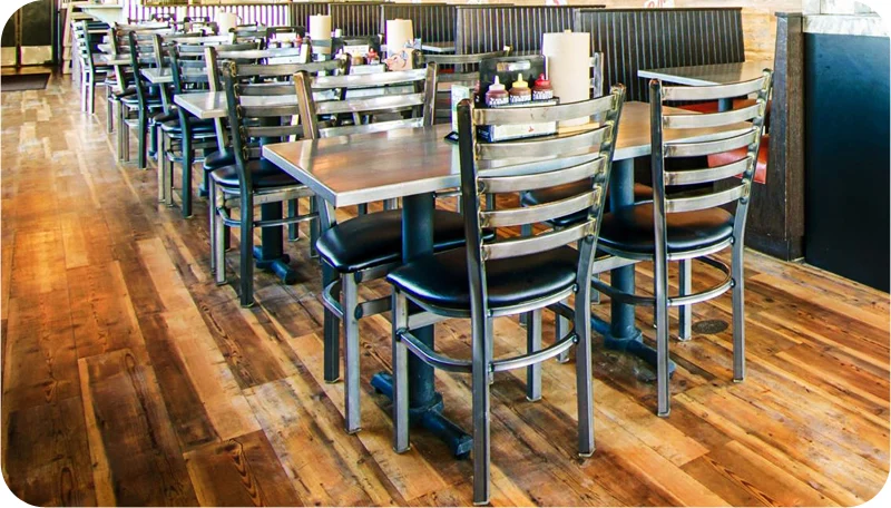 Alto Ladderback Steel Restaurant Chair Installation 3