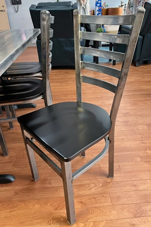 Alto Ladderback Steel Restaurant Chair With Wood Seat