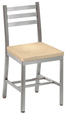 Aluminum Ladderback Restaurant Chair Wood Seat