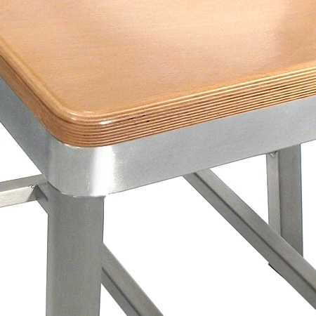 Aluminum Restaurant Chair Beech Veneer Seat Detail