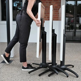 Aluminum Outdoor Nesting Restaurant Table Bases In Use Detail
