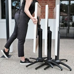 Aluminum Outdoor Nesting Restaurant Table Bases In Use Detail