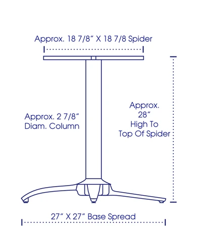 Aluminum Outdoor Nesting Restaurant Table Base Drawing