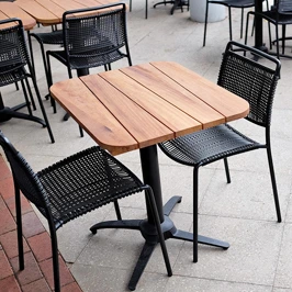 Aluminum Outdoor Nesting Restaurant Table Bases Installation