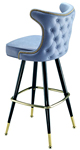Automatic Seat Return Upholstered Club Bar Stool Retro Nail Trim Back