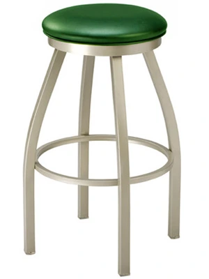 Backless Steel Swivel Seat Bar Stool Upholstered