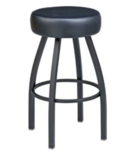 Backless Steel Swivel Seat Bar Stool Large Upholstered Seat