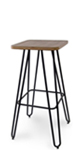 Hairpin Leg Square Seat Steel Barstool