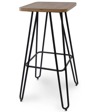 Backless Hairpin Steel Frame, Square Seat Barstool