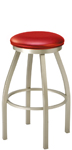 Backless Swivel Seat Bar Stool Upholstered Seat