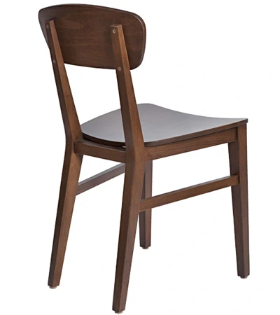 Beech Park Restaurant Chair Veneer Seat And Backrest Rear View.