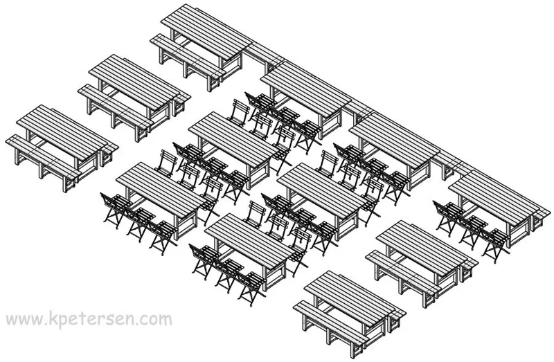 Beer Garden Perspective View Drawing