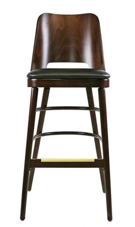 Bentwood Backrest Bar Stool Front View