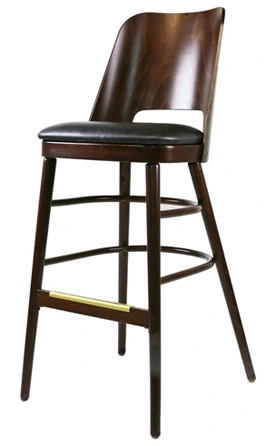 Bentwood Backrest Bar Stool Side View