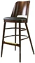 Bentwood Backrest Bar Stool Upholstered Seat