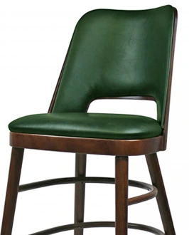 Bentwood Backrest Bar Stool With Upholstered Inside Backrest