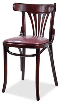 Upholstered Bentwood Bistro Fan Back Front View