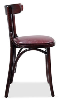 Upholstered Bentwood Bistro Fan Back Side View