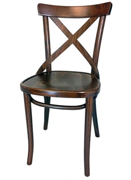 Bentwood X Back Chair, Wood Seat Front View