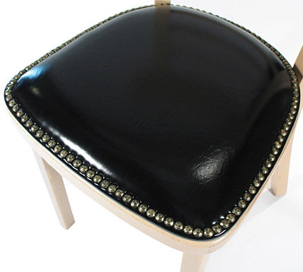 Bentwood Ladderback Restaurant Chair with Nail Trim Upholstered Seat