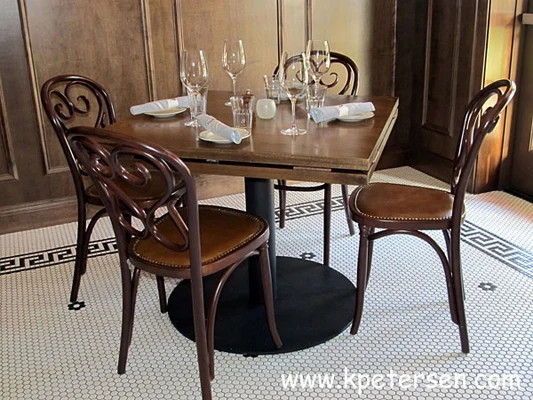 Upholstered Swan Back Bentwood Chairs Installation 2